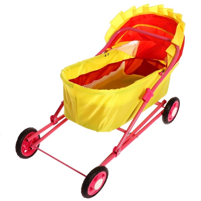 Коляска кукольная №2, цвет красно-жёлтый Коляска кукольная №2, цвет красно-жёлтый