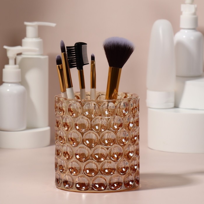 Подставка для хранения косметических принадлежностей «Vivien», 10 × 9 см, цвет золотистый Подставка для хранения косметических принадлежностей «Vivien», 10 × 9 см, цвет золотистый