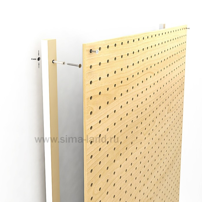 Настенная перфорированная панель односторонняя 60&times;0,6&times;180 см, шаг 2,5 см, цвет чёрный