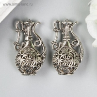 Декор металл для творчества "Кувшин с цветами" серебро (А19635) 3,6х2х2 см Декор металл для творчества "Кувшин с цветами" серебро (А19635) 3,6х2х2 см