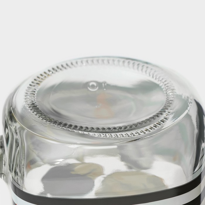 Кружка стеклянная с крышкой и трубочкой Доляна &laquo;Поцелуй&raquo;, 450 мл, 10&times;7,5&times;13 см