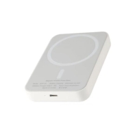 Внешний аккумулятор Barn&Hollis, 5000 мАч, 5В, Type-С, беспроводная зарядка, MagSafe, белый Внешний аккумулятор Barn&Hollis, 5000 мАч, 5В, Type-С, беспроводная зарядка, MagSafe, белый