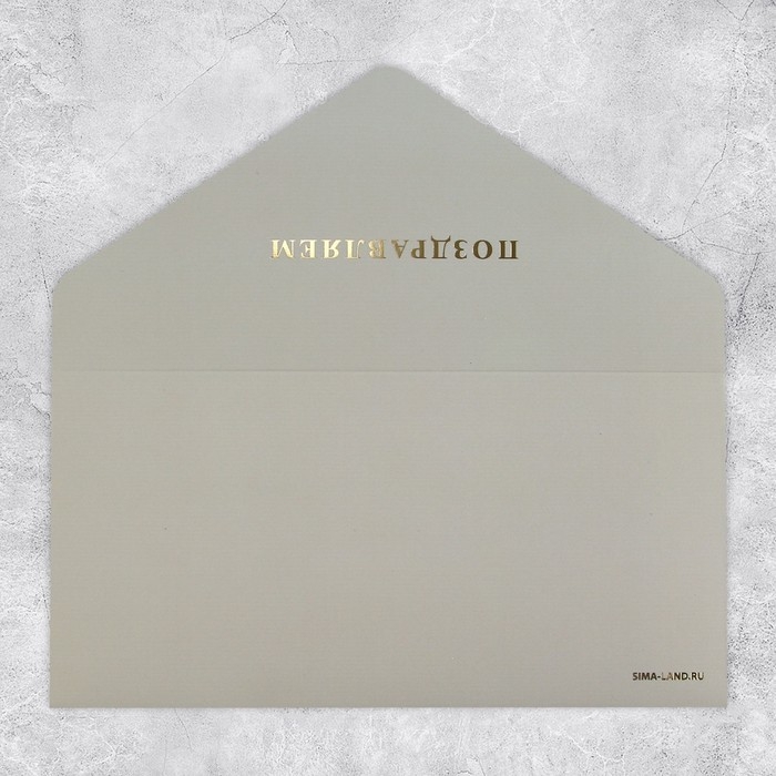 Конверт подарочный &laquo;Поздравляем&raquo;, софт тач, тиснение, 19 &times; 9,2 см