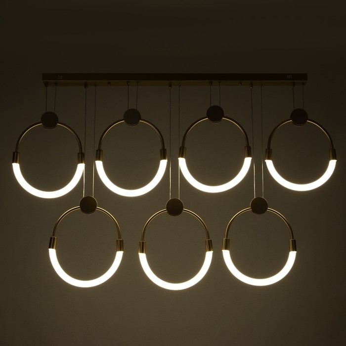 Светильник Светильник "Кольца" 7хLED 75Вт 3000К золото 135х50 см