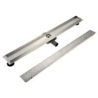 Трап ZEIN, c флaнцeм свободного вращения 360&deg;, 7х80 см, d=40/50 мм, нерж. сталь, сатин