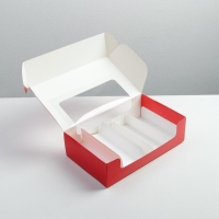 Коробка для эклеров с вкладышами &laquo;С новым годом!&raquo;, 25,2 х 15 х 7 см, Новый год