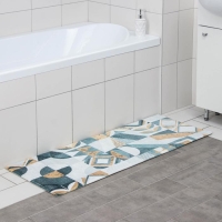 Коврик для ванной Доляна &laquo;Тори&raquo;, 45&times;120 см, цвет зелёно-жёлтый