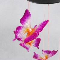 Музыка ветра с подсветкой от солнечной батареи "Бабочки" 13х13х55 см Музыка ветра с подсветкой от солнечной батареи "Бабочки" 13х13х55 см