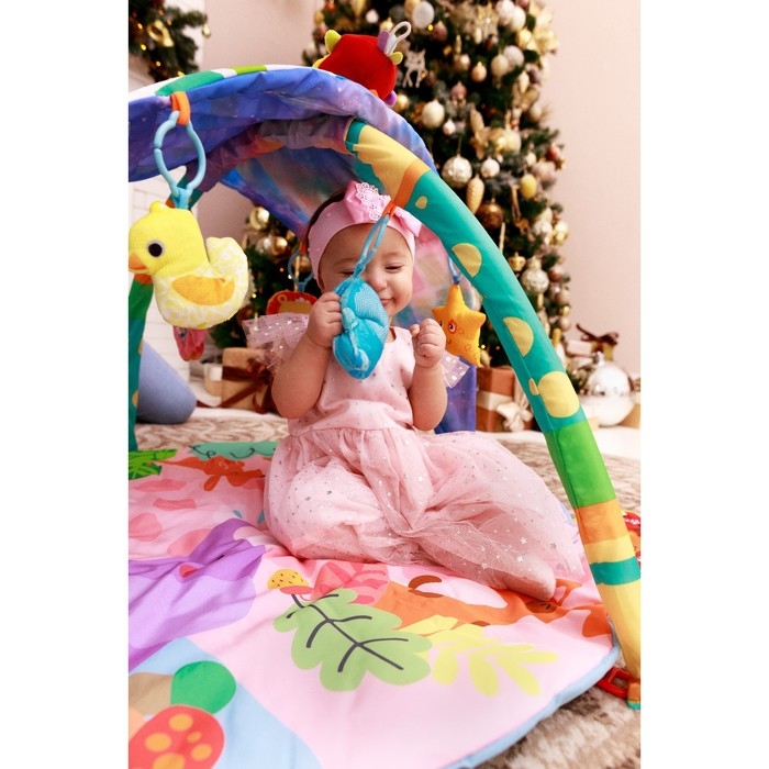 Развивающий коврик &laquo;Слоник&raquo;, с дугами, тент, 70х53х0,5