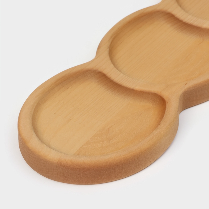 Менажница Adelica &laquo;Светофор&raquo;, 3 секции, 30&times;10&times;1,8 см, пропитана минеральным маслом, в подарочной коробке, берёза