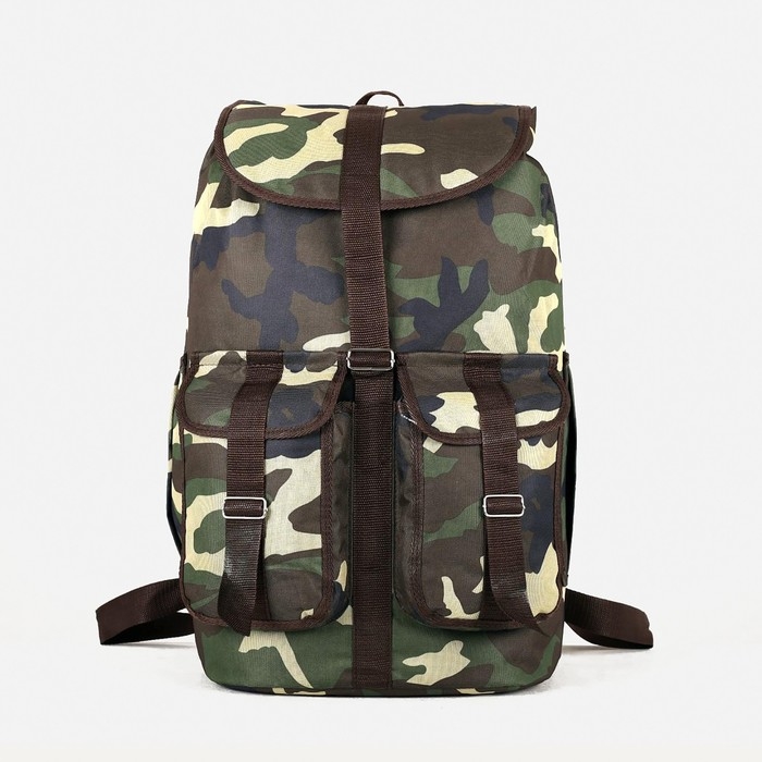 Рюкзак туристический, 55 л, отдел на шнурке, 4 наружных кармана, &laquo;ЗФТС&raquo;, цвет хаки