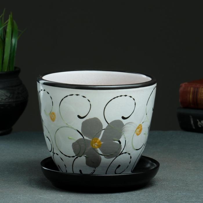 Горшок цветочный Фиалка дневная 1л с подставкой