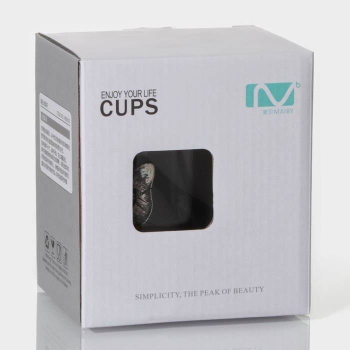 Кружка стеклянная с керамической крышкой и ложкой &laquo;Хипстер&raquo;, 450 мл, рисунок МИКС