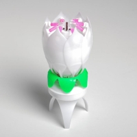 Свеча для торта музыкальная "Тюльпан", крутящаяся, белая, 14,5×6 см Свеча для торта музыкальная "Тюльпан", крутящаяся, белая, 14,5×6 см