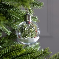Ёлочный шар «Ветка ели», батарейки, 1 LED, свечение тёплое белое Ёлочный шар «Ветка ели», батарейки, 1 LED, свечение тёплое белое
