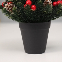 Новогодняя композиция на стол &laquo;Зимнее волшебство. Зима&raquo; в горшке, пластик,12х5,5 см