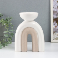 Подсвечник керамика на 1 свечу "Медуза" песочно-белый 13,5х8,7х18 см Подсвечник керамика на 1 свечу "Медуза" песочно-белый 13,5х8,7х18 см