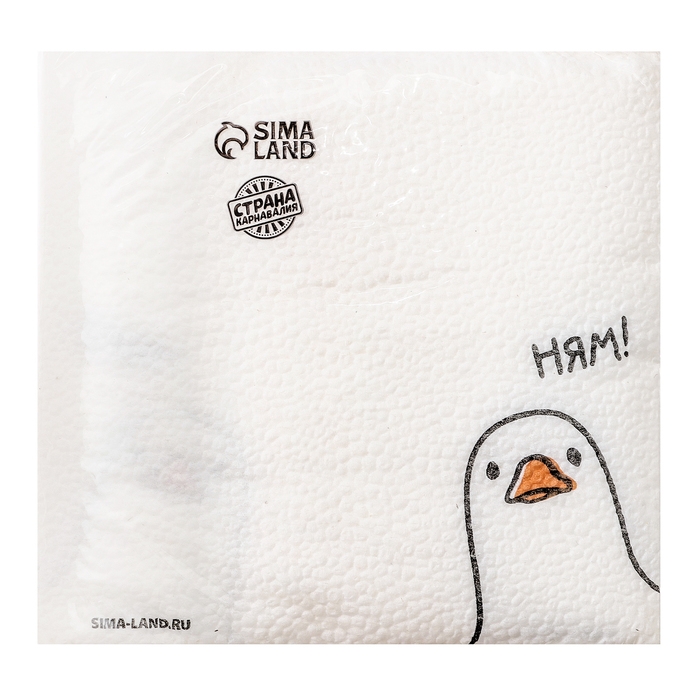 Салфетки бумажные однослойные Салфетки бумажные однослойные "Гусь"ням 24х24 см, набор 20 шт.