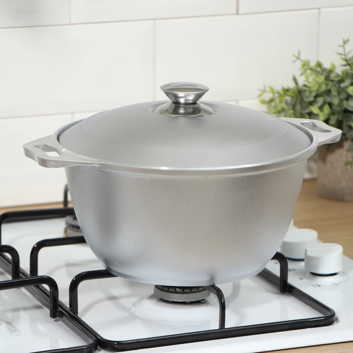 Кастрюля алюминиевая, 3 л, 30&times;24,5&times;12 см