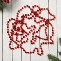 Бусы на ёлку 2,7 м "Шарики" d-9 мм, красный Бусы на ёлку 2,7 м "Шарики" d-9 мм, красный