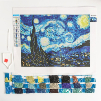 Алмазная мозаика с полным заполнением на холсте &laquo;Звёздная ночь&raquo;, 30 х 40 см
