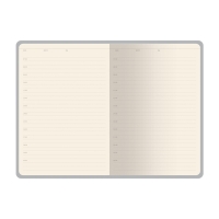 Ежедневник недатированный А5, 128 листов GRAND, интегральная обложка из искусственной кожи, ляссе, кремовый блок 70 г/м2, темно-серый