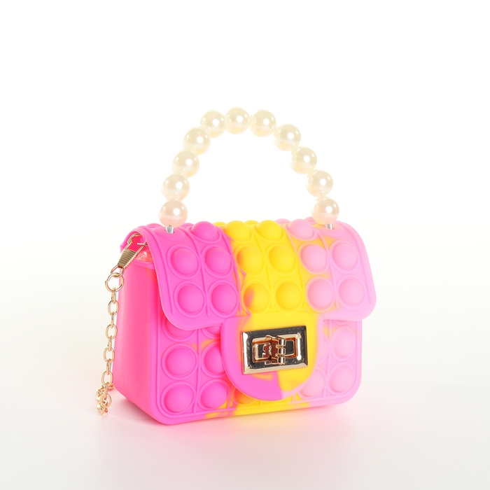 Сумка детская для девочки на замке &laquo;Выбражулька&raquo;, pop it, цвет розовый/жёлтый/малиновый