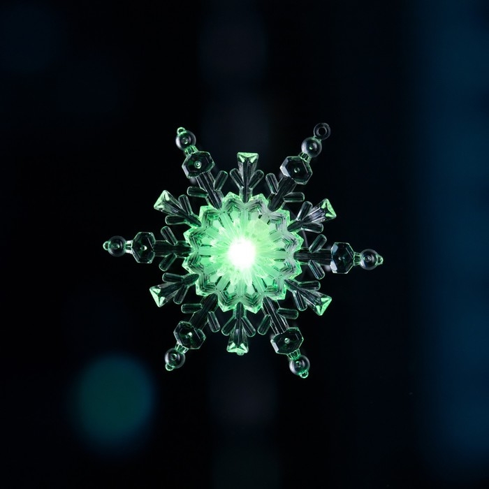 Светодиодная игрушка на липучке &laquo;Снежинка&raquo; 11 см, батарейки LR44х3 (в комплекте), свечение мульти