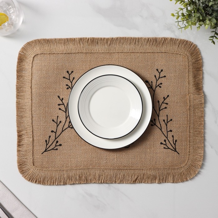 Салфетка сервировочная на стол Доляна Coffee, 40&times;30 см, цвет бежевый