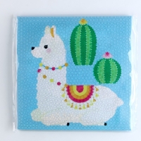 Аппликация помпошками &laquo;Лама и кактусы&raquo;, размер &mdash; 30 &times; 30 см, клей 30 мл