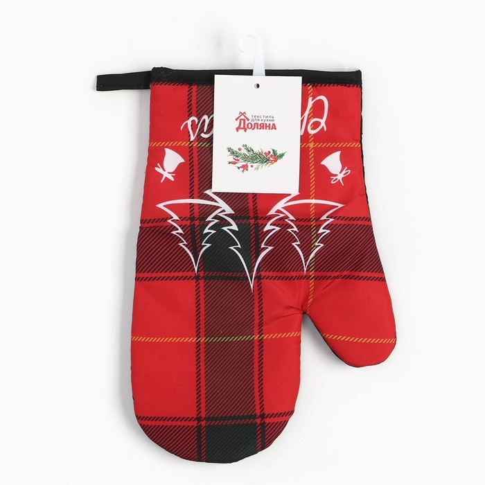Новый год.Варежка Доляна Christmas 26*16 см, 100% п/э Новый год.Варежка Доляна Christmas 26*16 см, 100% п/э