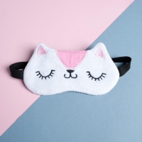 Маска для сна фигурная &laquo;Киска&raquo;, цвет белый