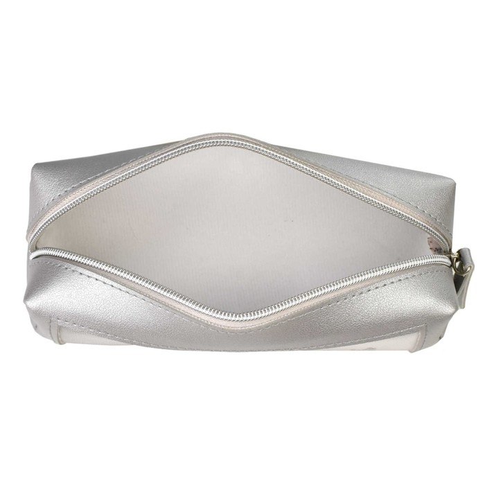 Пенал мягкий, 1 отделение, 55 х 195 х 60 мм, объёмный, искусственная кожа, с окном, нейлон, Феникс "Бриллиант" серый 61313