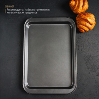 Противень Доляна «Жаклин. Прямоугольник», 42×29×2 см, антипригарное покрытие, цвет чёрный Противень Доляна «Жаклин. Прямоугольник», 42×29×2 см, антипригарное покрытие, цвет чёрный