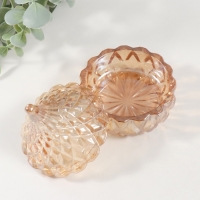 Шкатулка стекло "Луковка" карамель 8х8х8 см Шкатулка стекло "Луковка" карамель 8х8х8 см