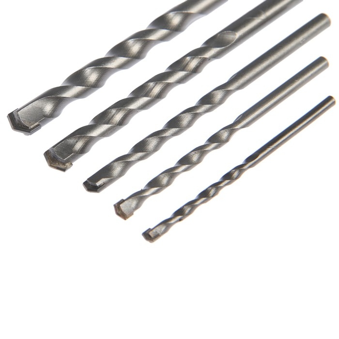 Набор сверл по бетону ТУНДРА, цилиндрический хвостовик, 4-5-6-8-10 мм, 5 шт. Набор сверл по бетону ТУНДРА, цилиндрический хвостовик, 4-5-6-8-10 мм, 5 шт.