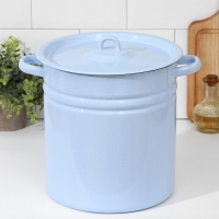 Кастрюля эмалированная, 12 л, металлическая крышка, индукция, цвет серо-голубой Кастрюля эмалированная, 12 л, металлическая крышка, индукция, цвет серо-голубой