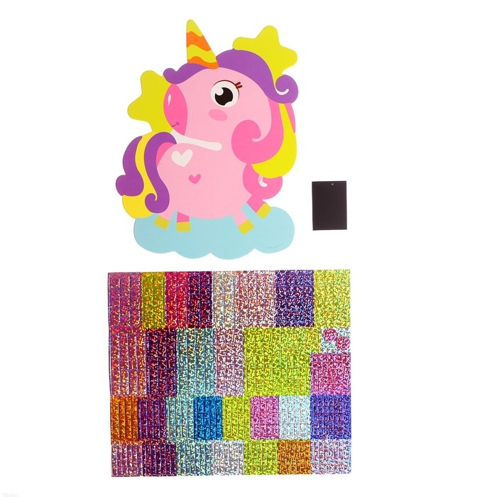 Аппликация стикерами форменная &laquo;Единорог&raquo;, набор для творчества, стикерная мозаика