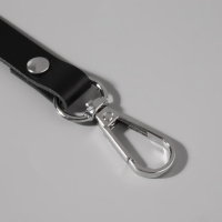 Ручка для сумки из натуральной кожи, регулируемая, с карабинами, 60 ± 2 см × 1,2 см, цвет чёрный/серебряный Ручка для сумки из натуральной кожи, регулируемая, с карабинами, 60 ± 2 см × 1,2 см, цвет чёрный/серебряный