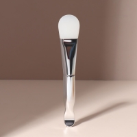 Кисть для масок «SILVER», силиконовая, с лопаткой, 14 (+/- 1) см, цвет серебристый/белый Кисть для масок «SILVER», силиконовая, с лопаткой, 14 (+/- 1) см, цвет серебристый/белый