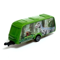 Машина металлическая с прицепом &laquo;Динозавр&raquo;, открываются двери, цвет МИКС