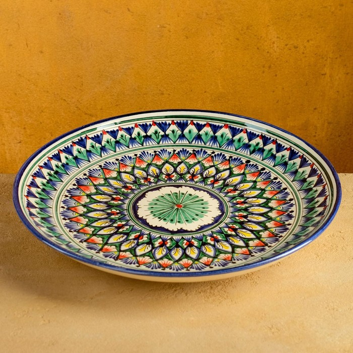 Ляган Риштанская Керамика Ляган Риштанская Керамика "Узоры", 32 см, синий