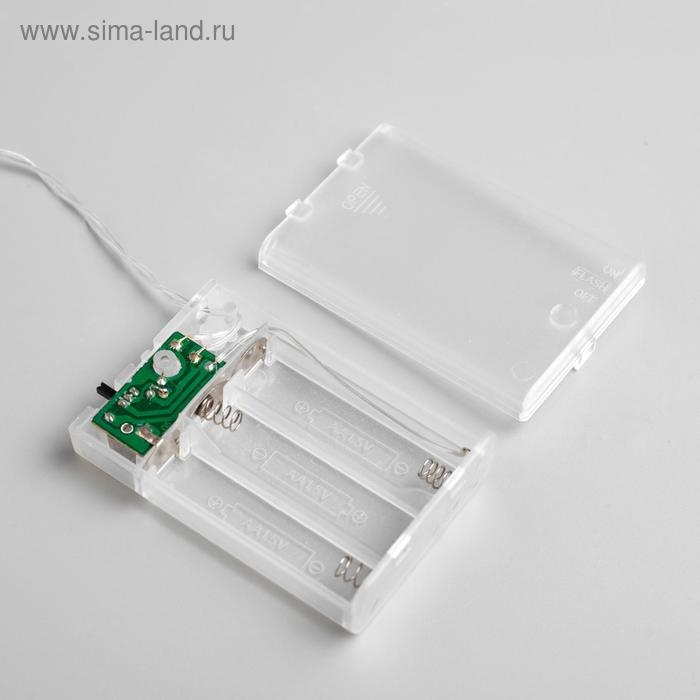 Гирлянда &laquo;Нить&raquo; 4 м, IP20, прозрачная нить, 40 LED, свечение тёплое белое, 2 режима, AAх3