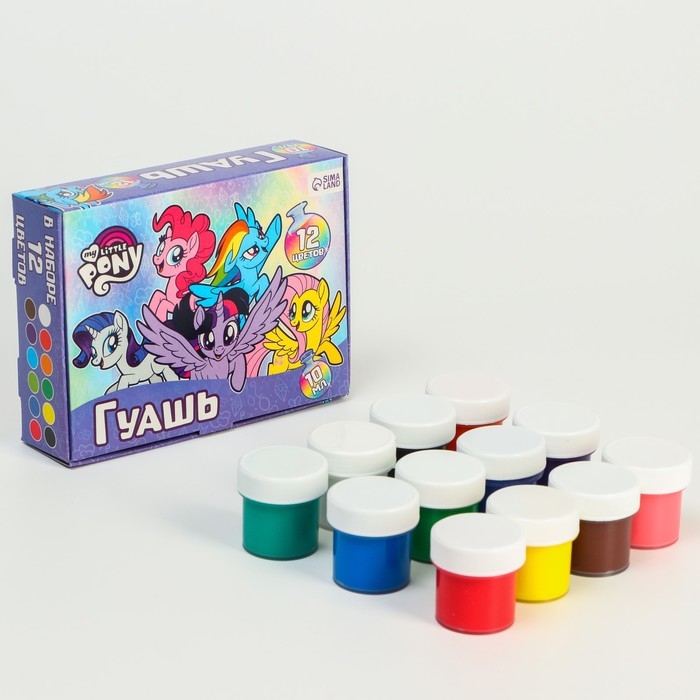 Гуашь 12 цветов по 10 мл, My Little Pony Гуашь 12 цветов по 10 мл, My Little Pony