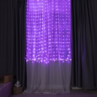 Умная гирлянда &laquo;Занавес&raquo; 2 &times; 2 м роса, IP20, серебристая нить, 400 LED, приложение, свечение RGB, USB