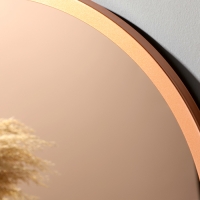 Зеркало настенное в круглом корпусе из металла, D=60, медный Рубин Зеркало настенное в круглом корпусе из металла, D=60, медный Рубин