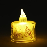 Свеча светодиодная с бабочками, мод. СВ-22 &laquo;Бабочки&raquo;, 5 х 3,8 см.