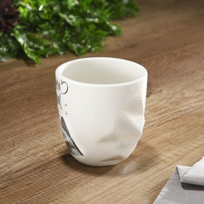 Кружка новогодняя керамическая &laquo;Горы&raquo;, 350 мл, цвет белый