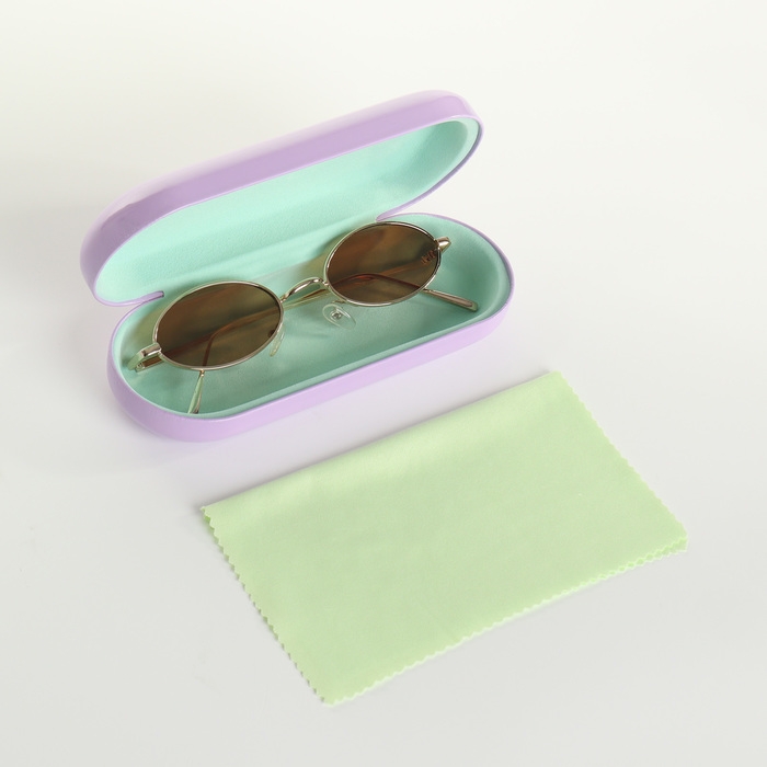 Футляр для очков на хлопушке, длина 16 см, цвет сиреневый Футляр для очков на хлопушке, длина 16 см, цвет сиреневый