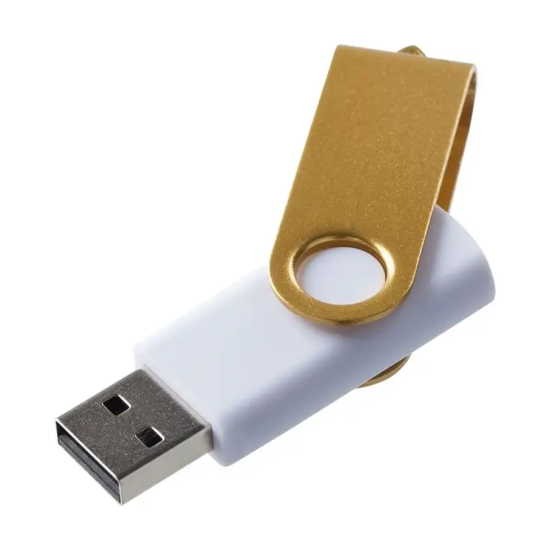 Флешка Twist Color, белая с желтым, 8 Гб Флешка Twist Color, белая с желтым, 8 Гб